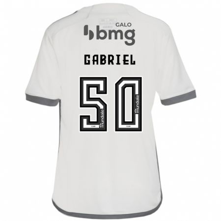 Kandiny Niño Camiseta Vitor Gabriel #50 Blanquecino 2ª Equipación 2024/25 La Camisa Chile