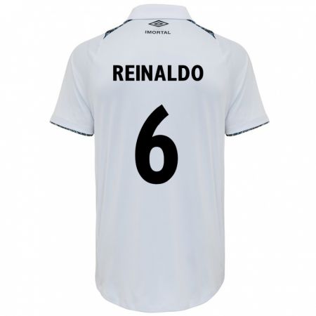 Kandiny Niño Camiseta Reinaldo #6 Blanco Azul 2ª Equipación 2024/25 La Camisa Chile