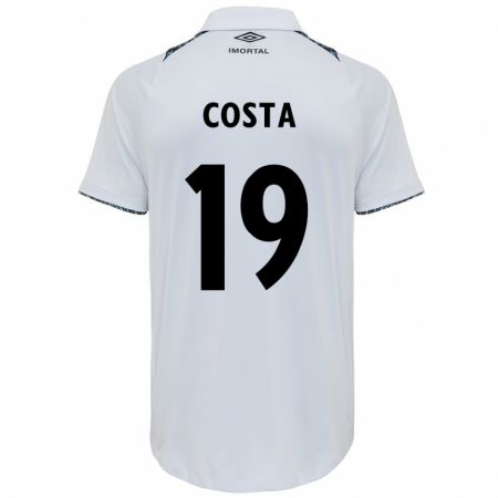 Kandiny Niño Camiseta Diego Costa #19 Blanco Azul 2ª Equipación 2024/25 La Camisa Chile