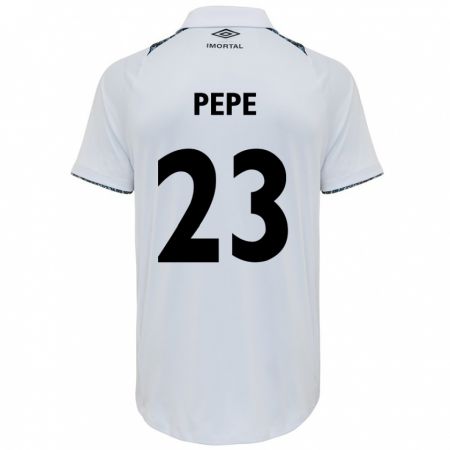 Kandiny Niño Camiseta Pepê #23 Blanco Azul 2ª Equipación 2024/25 La Camisa Chile