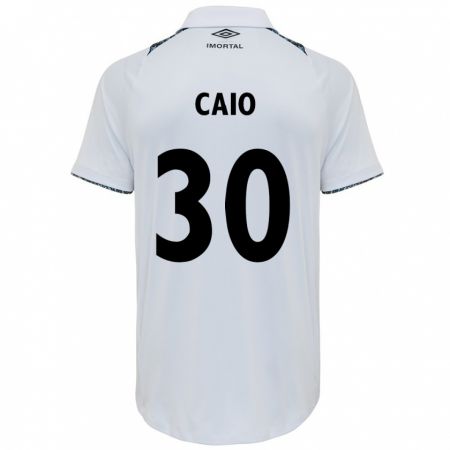 Kandiny Niño Camiseta Rodrigo Caio #30 Blanco Azul 2ª Equipación 2024/25 La Camisa Chile