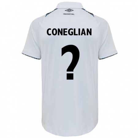 Kandiny Niño Camiseta Arthur Coneglian #0 Blanco Azul 2ª Equipación 2024/25 La Camisa Chile