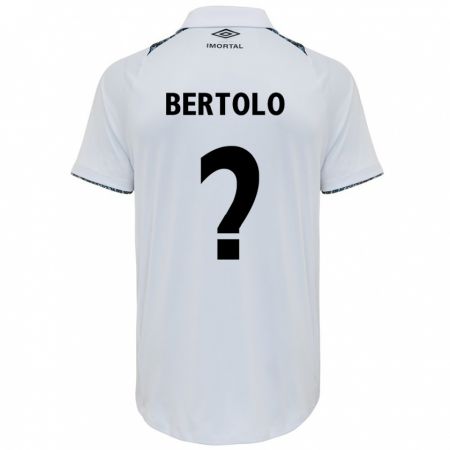 Kandiny Niño Camiseta Mateus Bertolo #0 Blanco Azul 2ª Equipación 2024/25 La Camisa Chile