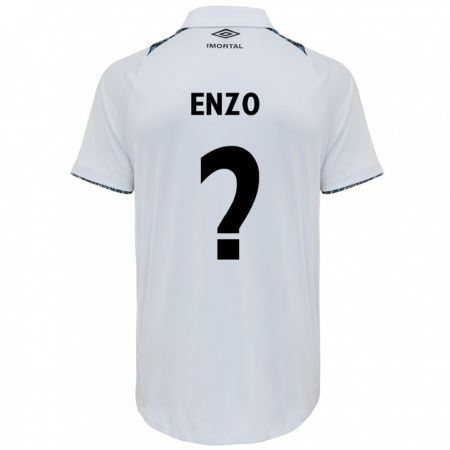 Kandiny Niño Camiseta Enzo #0 Blanco Azul 2ª Equipación 2024/25 La Camisa Chile