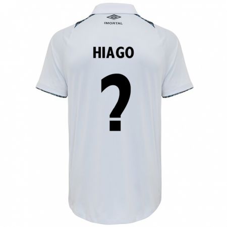 Kandiny Niño Camiseta Hiago Santos #0 Blanco Azul 2ª Equipación 2024/25 La Camisa Chile