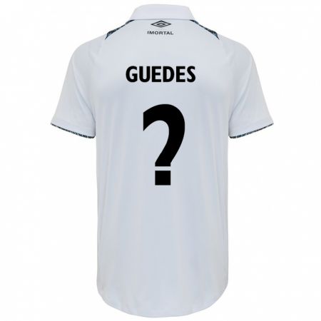 Kandiny Niño Camiseta Guilherme Guedes #0 Blanco Azul 2ª Equipación 2024/25 La Camisa Chile