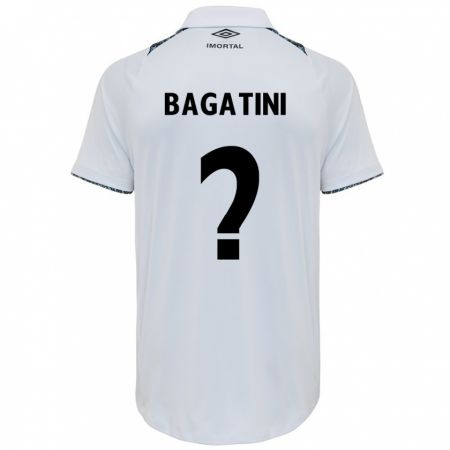 Kandiny Niño Camiseta Gustavo Bagatini #0 Blanco Azul 2ª Equipación 2024/25 La Camisa Chile