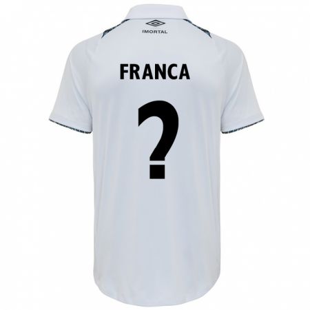 Kandiny Niño Camiseta Gui França #0 Blanco Azul 2ª Equipación 2024/25 La Camisa Chile