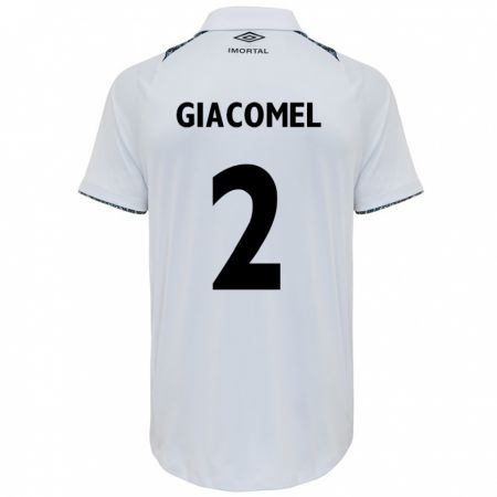 Kandiny Niño Camiseta Laís Giacomel #2 Blanco Azul 2ª Equipación 2024/25 La Camisa Chile