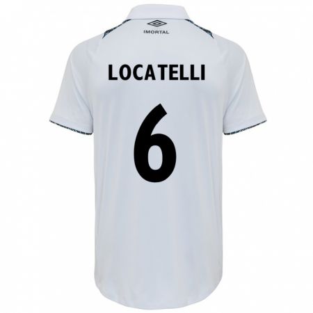 Kandiny Niño Camiseta Natane Locatelli #6 Blanco Azul 2ª Equipación 2024/25 La Camisa Chile