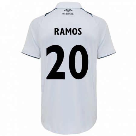 Kandiny Niño Camiseta Mónica Ramos #20 Blanco Azul 2ª Equipación 2024/25 La Camisa Chile