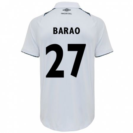 Kandiny Niño Camiseta Dani Barão #27 Blanco Azul 2ª Equipación 2024/25 La Camisa Chile