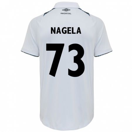 Kandiny Niño Camiseta Nágela #73 Blanco Azul 2ª Equipación 2024/25 La Camisa Chile