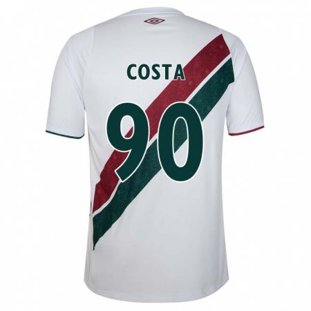 Kandiny Niño Camiseta Douglas Costa #90 Blanco Verde Granate 2ª Equipación 2024/25 La Camisa Chile