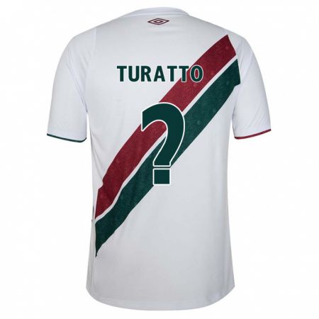 Kandiny Niño Camiseta Luiz Turatto #0 Blanco Verde Granate 2ª Equipación 2024/25 La Camisa Chile