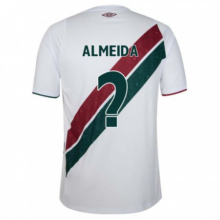 Kandiny Niño Camiseta Kayky Almeida #0 Blanco Verde Granate 2ª Equipación 2024/25 La Camisa Chile