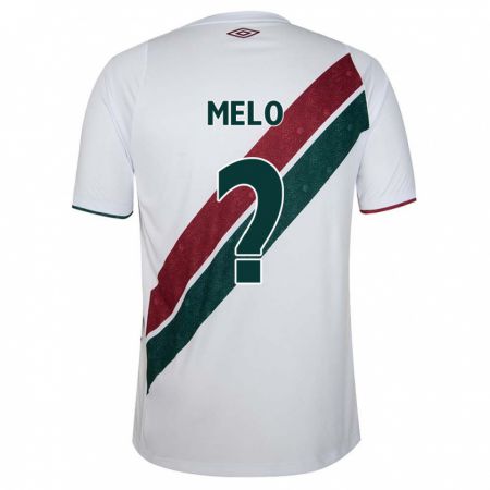 Kandiny Niño Camiseta Davi Melo #0 Blanco Verde Granate 2ª Equipación 2024/25 La Camisa Chile