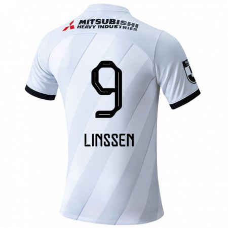 Kandiny Niño Camiseta Bryan Linssen #9 Gris Blanco 2ª Equipación 2024/25 La Camisa Chile