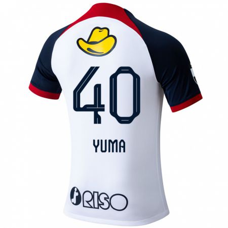 Kandiny Niño Camiseta Yuma Suzuki #40 Blanco Azul Rojo 2ª Equipación 2024/25 La Camisa Chile