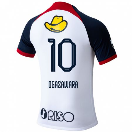 Kandiny Niño Camiseta Shoma Ogasawara #10 Blanco Azul Rojo 2ª Equipación 2024/25 La Camisa Chile