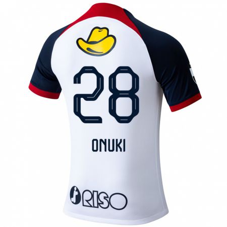 Kandiny Niño Camiseta Rui Onuki #28 Blanco Azul Rojo 2ª Equipación 2024/25 La Camisa Chile