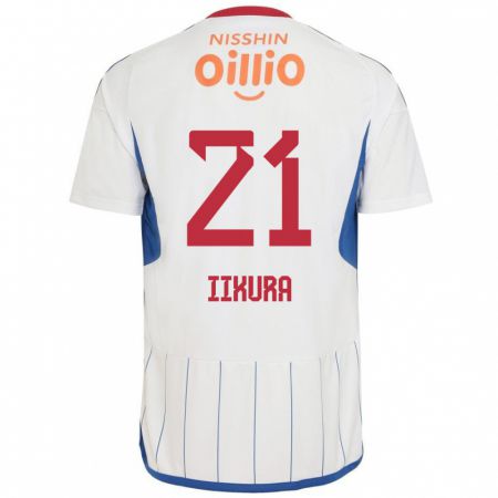 Kandiny Niño Camiseta Hiroki Iikura #21 Blanco Azul Rojo 2ª Equipación 2024/25 La Camisa Chile