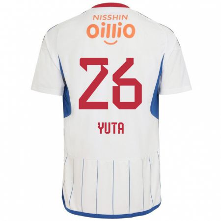 Kandiny Niño Camiseta Yuta Koike #26 Blanco Azul Rojo 2ª Equipación 2024/25 La Camisa Chile