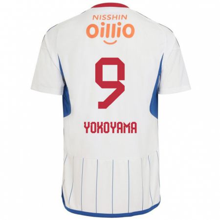 Kandiny Niño Camiseta Shunsuke Yokoyama #9 Blanco Azul Rojo 2ª Equipación 2024/25 La Camisa Chile