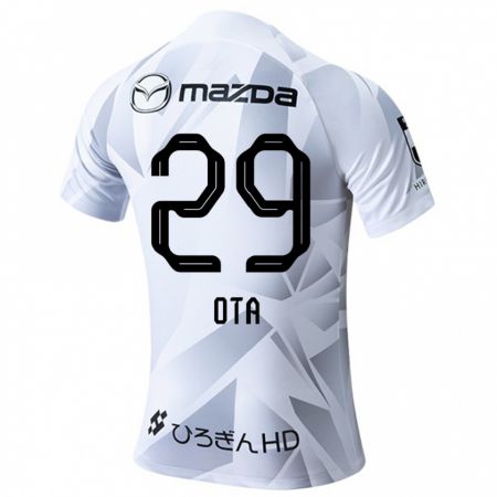 Kandiny Niño Camiseta Hiroto Ota #29 Blanco Gris Negro 2ª Equipación 2024/25 La Camisa Chile