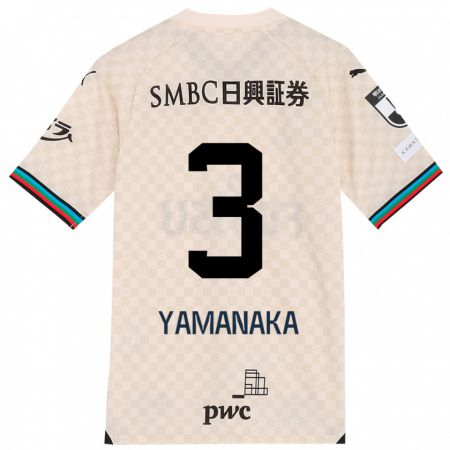 Kandiny Niño Camiseta Daiki Yamanaka #3 Blanco Gris 2ª Equipación 2024/25 La Camisa Chile