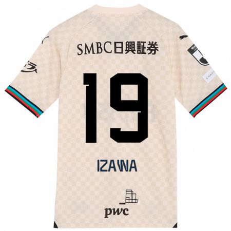 Kandiny Niño Camiseta Haruki Izawa #19 Blanco Gris 2ª Equipación 2024/25 La Camisa Chile