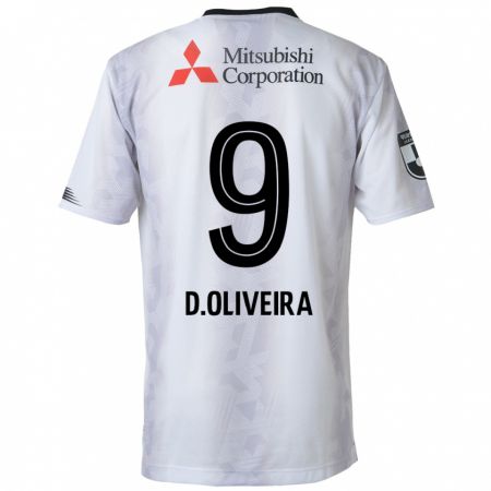 Kandiny Niño Camiseta Diego Oliveira #9 Blanco Negro 2ª Equipación 2024/25 La Camisa Chile