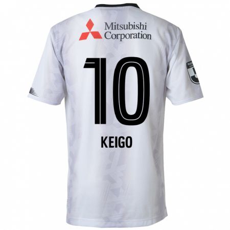 Kandiny Niño Camiseta Keigo Higashi #10 Blanco Negro 2ª Equipación 2024/25 La Camisa Chile