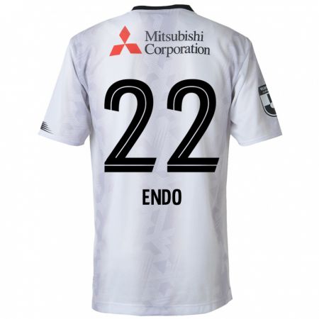 Kandiny Niño Camiseta Keita Endo #22 Blanco Negro 2ª Equipación 2024/25 La Camisa Chile