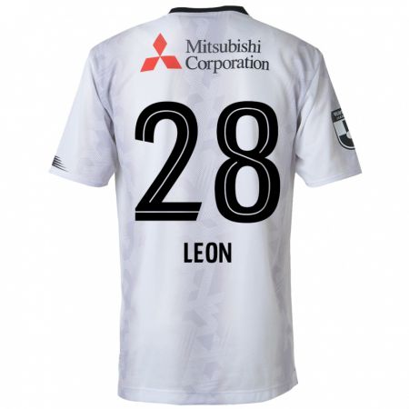 Kandiny Niño Camiseta Leon Nozawa #28 Blanco Negro 2ª Equipación 2024/25 La Camisa Chile