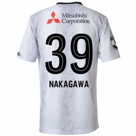 Kandiny Niño Camiseta Teruhito Nakagawa #39 Blanco Negro 2ª Equipación 2024/25 La Camisa Chile