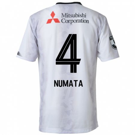 Kandiny Niño Camiseta Seisa Numata #4 Blanco Negro 2ª Equipación 2024/25 La Camisa Chile