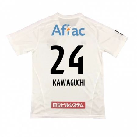 Kandiny Niño Camiseta Naoki Kawaguchi #24 Blanco Negro 2ª Equipación 2024/25 La Camisa Chile