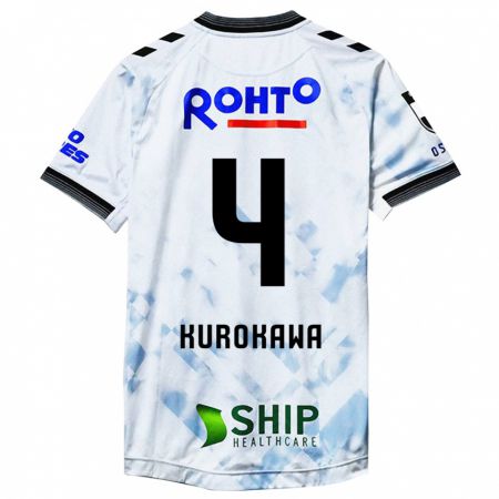 Kandiny Niño Camiseta Keisuke Kurokawa #4 Blanco Negro 2ª Equipación 2024/25 La Camisa Chile