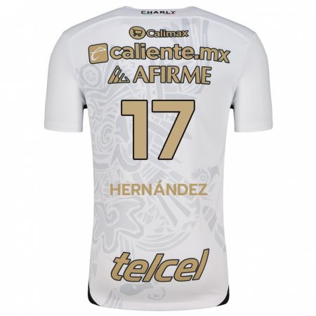 Kandiny Niño Camiseta Rubén Hernández #17 Blanco Negro 2ª Equipación 2024/25 La Camisa Chile