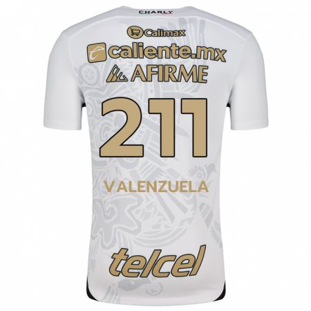 Kandiny Niño Camiseta Aldieri Valenzuela #211 Blanco Negro 2ª Equipación 2024/25 La Camisa Chile