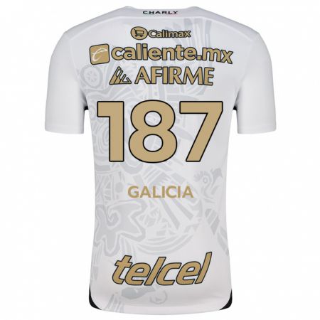 Kandiny Niño Camiseta Carlos Galicia #187 Blanco Negro 2ª Equipación 2024/25 La Camisa Chile