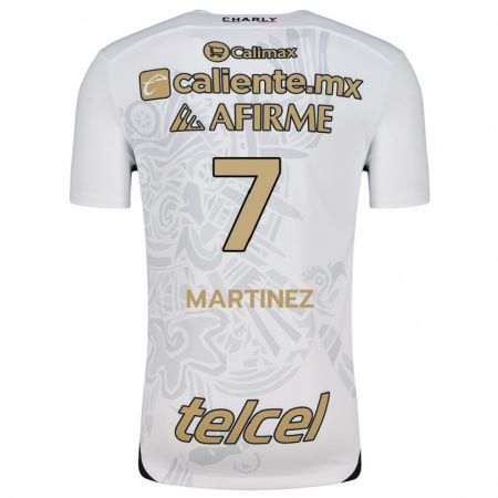 Kandiny Niño Camiseta Alejandro Martínez #7 Blanco Negro 2ª Equipación 2024/25 La Camisa Chile