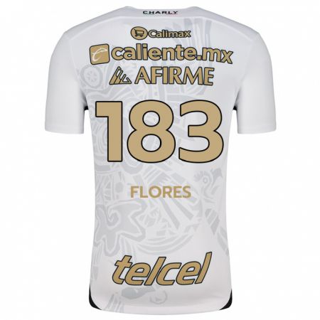 Kandiny Niño Camiseta Abraham Flores #183 Blanco Negro 2ª Equipación 2024/25 La Camisa Chile