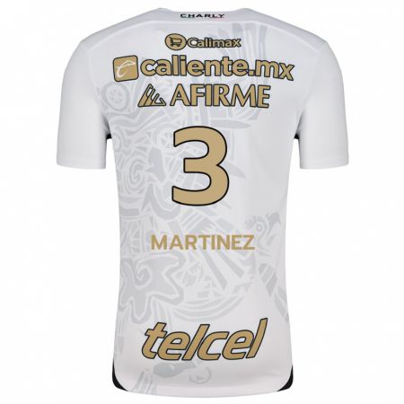 Kandiny Niño Camiseta Nathaly Martínez #3 Blanco Negro 2ª Equipación 2024/25 La Camisa Chile