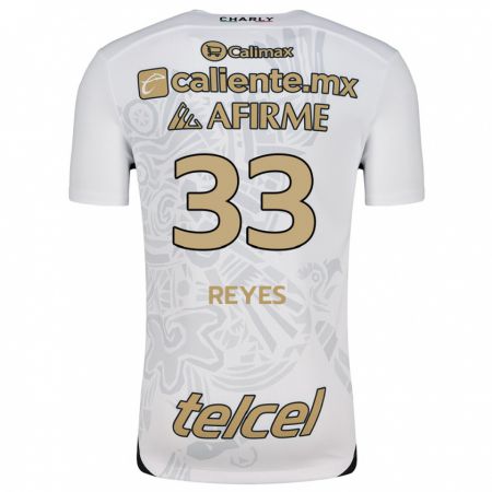 Kandiny Niño Camiseta Jazmín Reyes #33 Blanco Negro 2ª Equipación 2024/25 La Camisa Chile