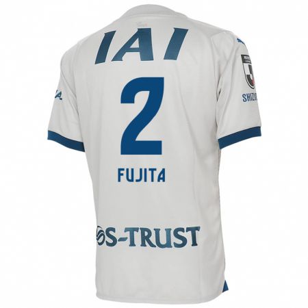 Kandiny Niño Camiseta Shunsuke Fujita #2 Blanco Azul 2ª Equipación 2024/25 La Camisa Chile