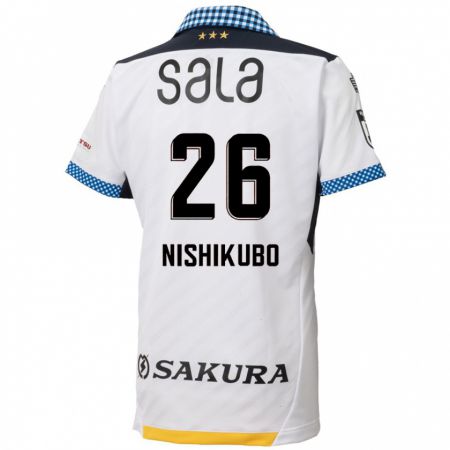 Kandiny Niño Camiseta Shunsuke Nishikubo #26 Blanco Negro 2ª Equipación 2024/25 La Camisa Chile