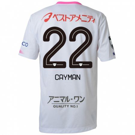 Kandiny Niño Camiseta Cayman Togashi #22 Blanco Azul Rosa 2ª Equipación 2024/25 La Camisa Chile