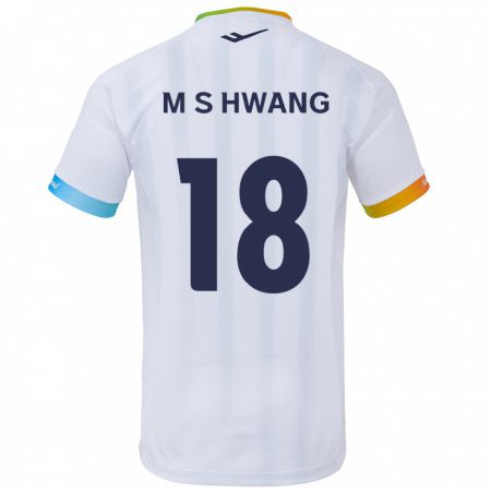 Kandiny Niño Camiseta Seong-Min Hwang #18 Blanco Azul 2ª Equipación 2024/25 La Camisa Chile